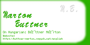 marton buttner business card